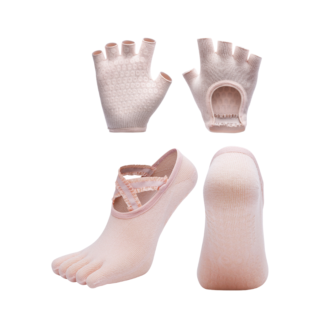 Grounded Ballet Grip Set (5-Toe Socks & Gloves) - Hygiene & Grip