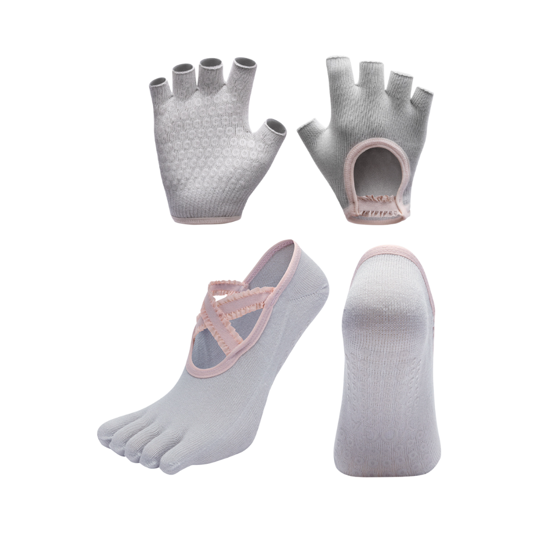 Grounded Ballet Grip Set (5-Toe Socks & Gloves) - Hygiene & Grip