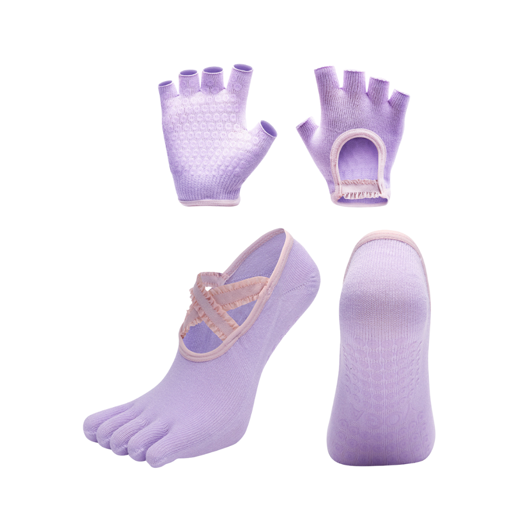 Grounded Ballet Grip Set (5-Toe Socks & Gloves) - Hygiene & Grip
