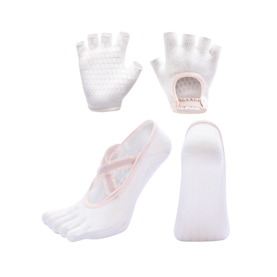 Grounded Ballet Grip Set (5-Toe Socks & Gloves) - Hygiene & Grip