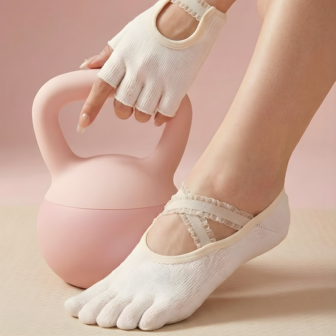 Grounded Ballet Grip Set (5-Toe Socks & Gloves) - Hygiene & Grip