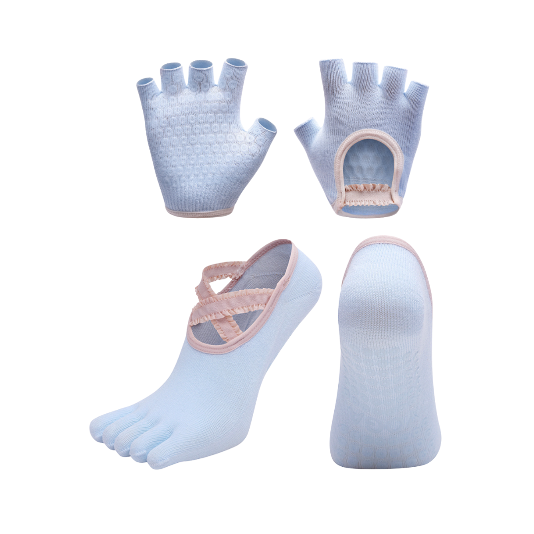 Grounded Ballet Grip Set (5-Toe Socks & Gloves) - Hygiene & Grip