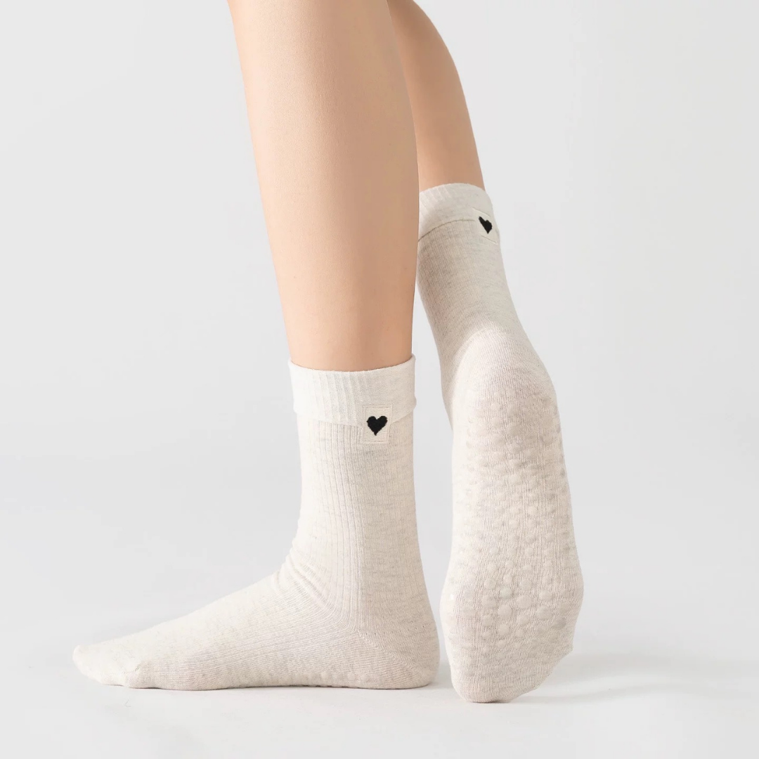 ♥ Heart to Ground Crew Grip Socks | Non-Slip for Pilates, Barre & Yoga