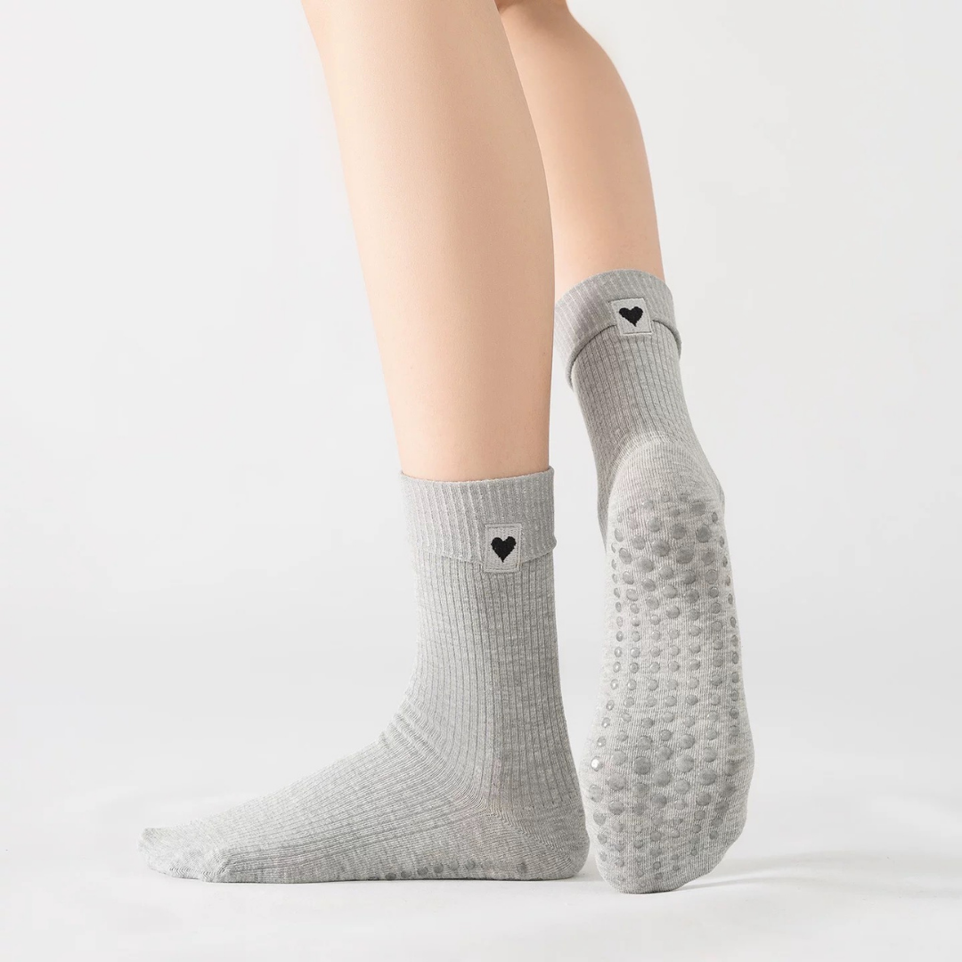 ♥ Heart to Ground Crew Grip Socks | Non-Slip for Pilates, Barre & Yoga